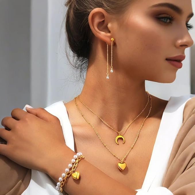 Heart & crescent moon jewlery Set