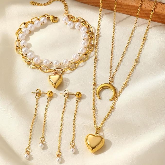 Heart & crescent moon jewlery Set
