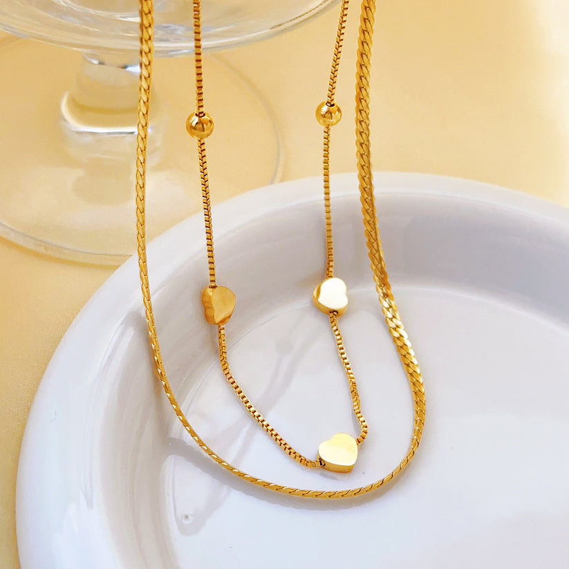 Double Layer Heart Necklace