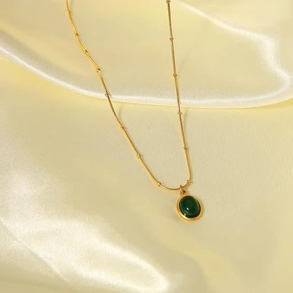 Green Oval Necklace
