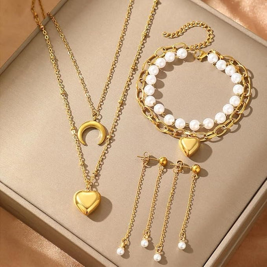 Heart & crescent moon jewlery Set