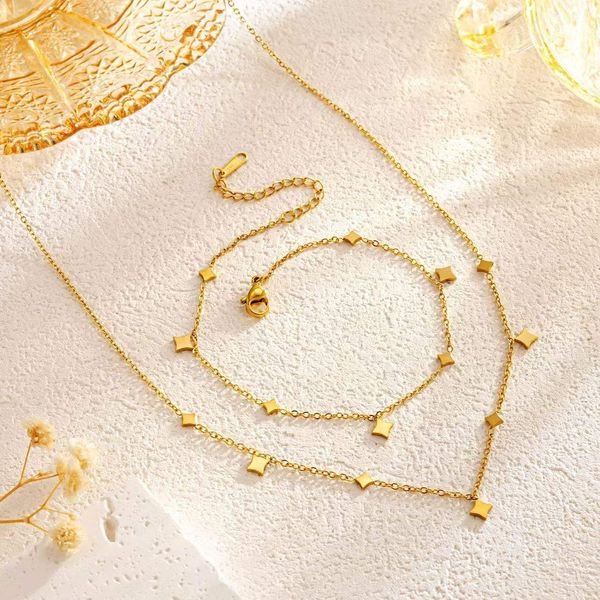 Minimal Star Drops Chain Necklace
