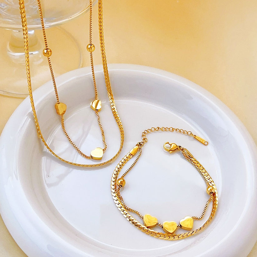Double Layer Heart Necklace