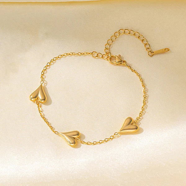 Golden Heart Charm Bracelet