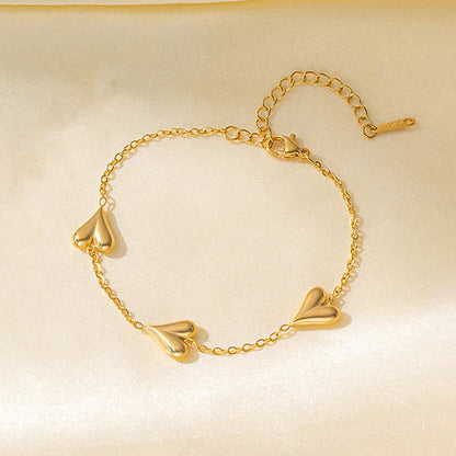 Golden Heart Charm Bracelet