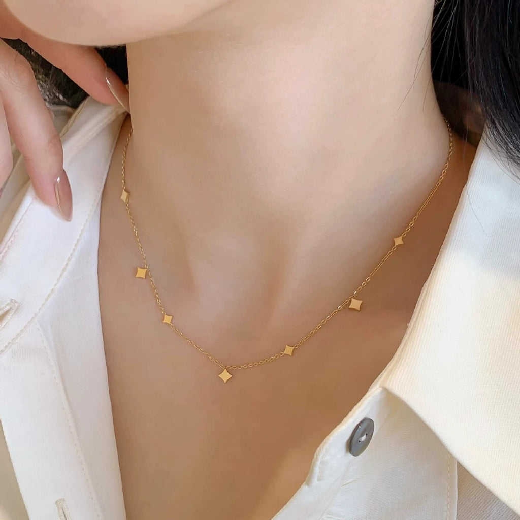 Minimal Star Drops Chain Necklace