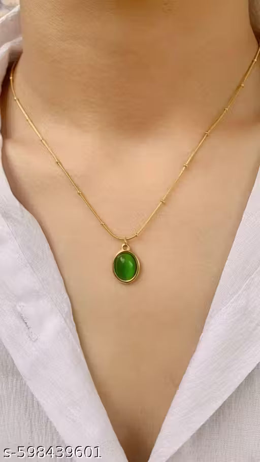 Green Oval Necklace