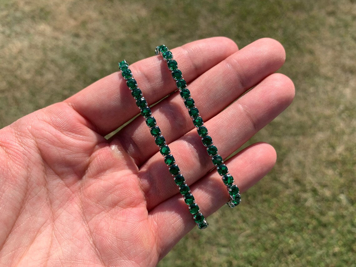 Green Tennis Bracelet