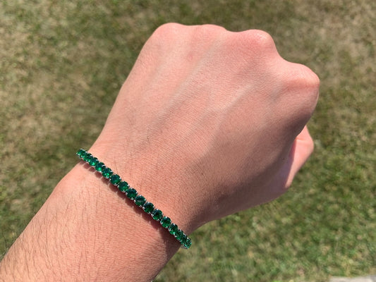 Green Tennis Bracelet