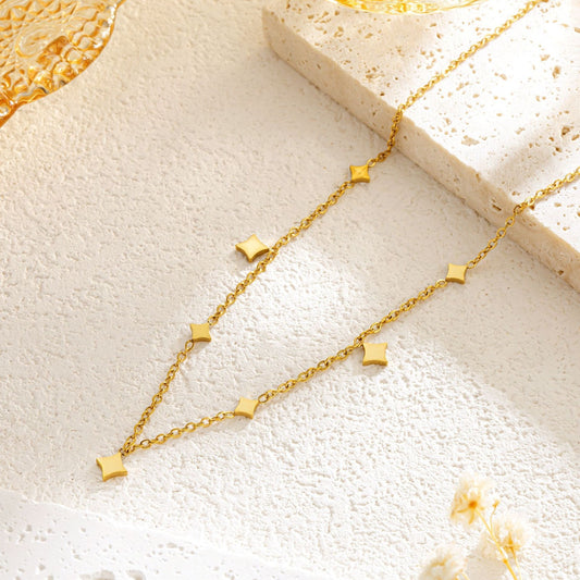 Minimal Star Drops Chain Necklace