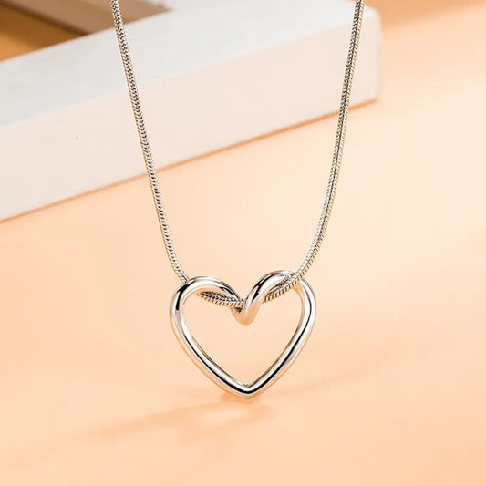 Hollow Love Heart Pendant Necklace