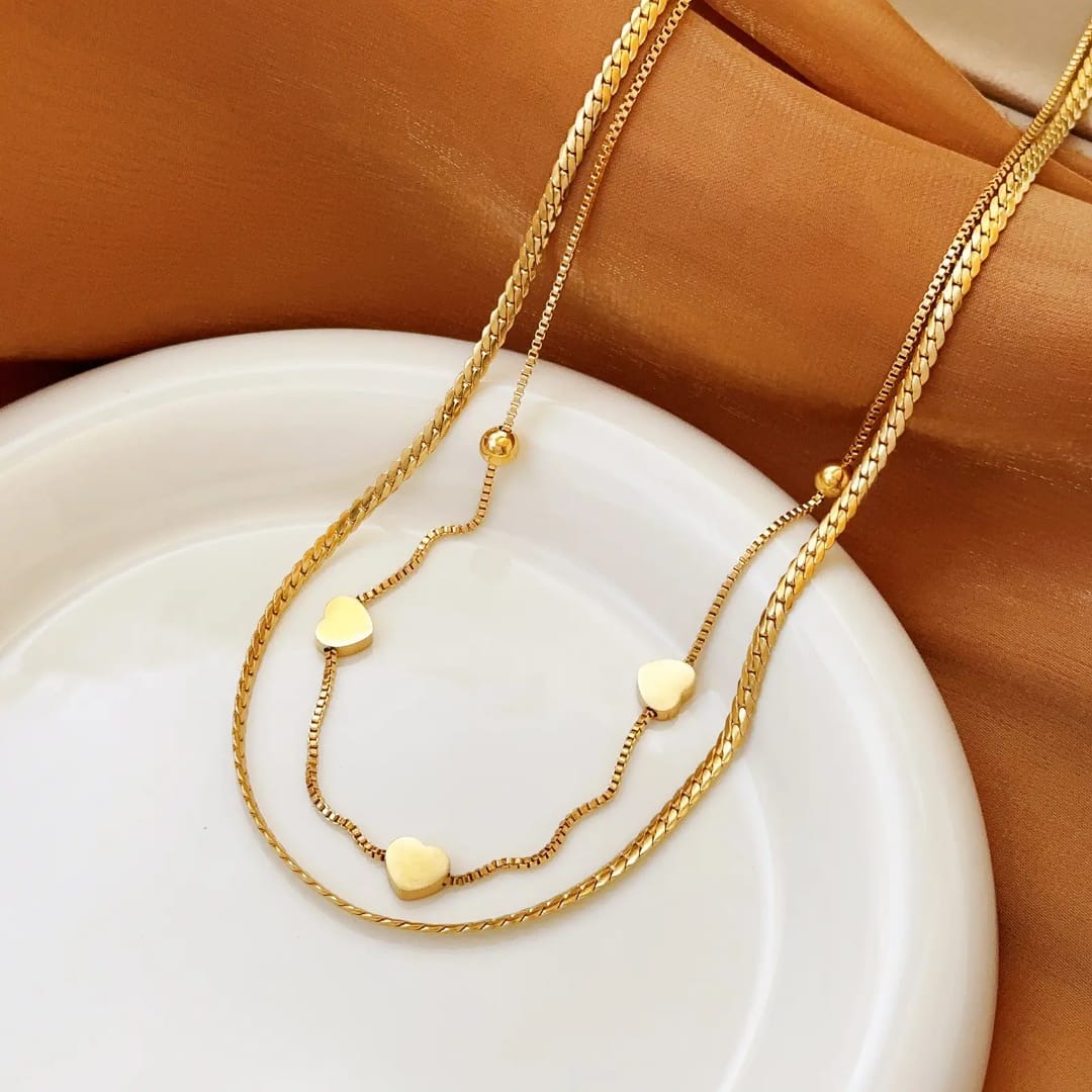 Double Layer Heart Necklace