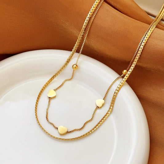 Double Layer Heart Necklace